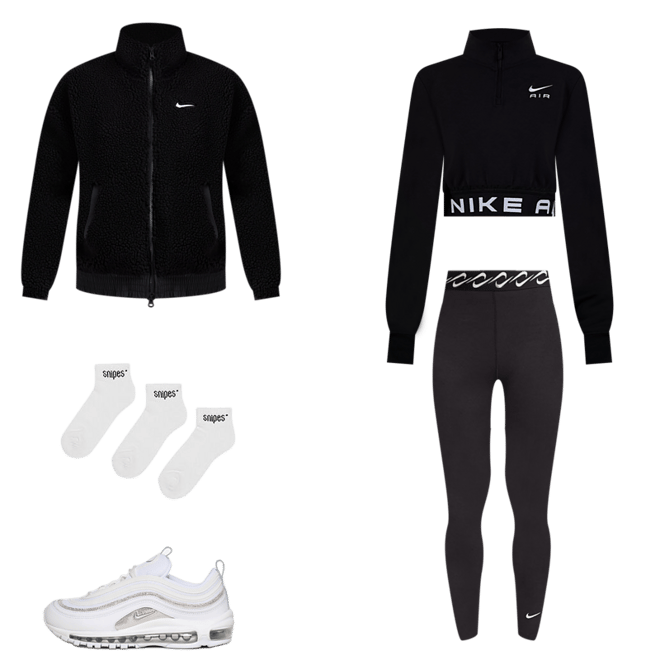 Nike, Jackets & Coats, Nikebnwt Blackwhite Sportswear Swoosh Womens Full  Zip Jacket Size Small