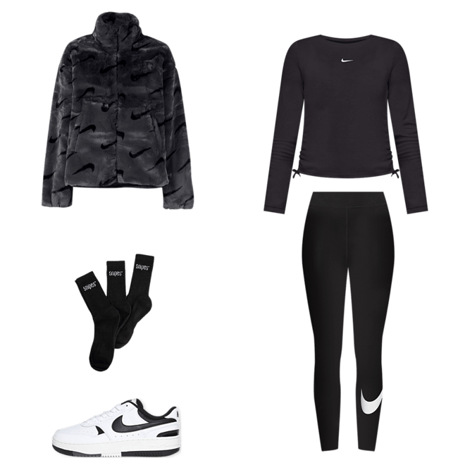 Shop Nike NSW Essential Graphic Leggings DV7795-010 black