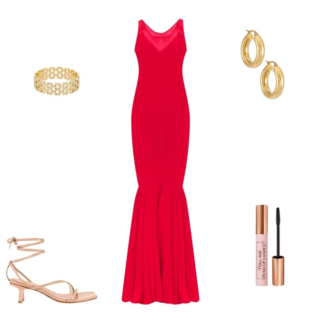 Norma Kamali Racer Fishtail Gown in Tiger Red | REVOLVE
