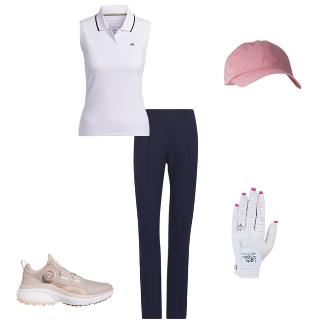 adidas Women's Go-To Pique Sleeveless Golf Polo Shirt ON SALE 