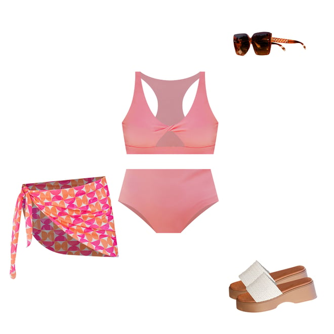 Needing Vitamin Sea Bright Coral Bikini Bottoms – Pink Lily
