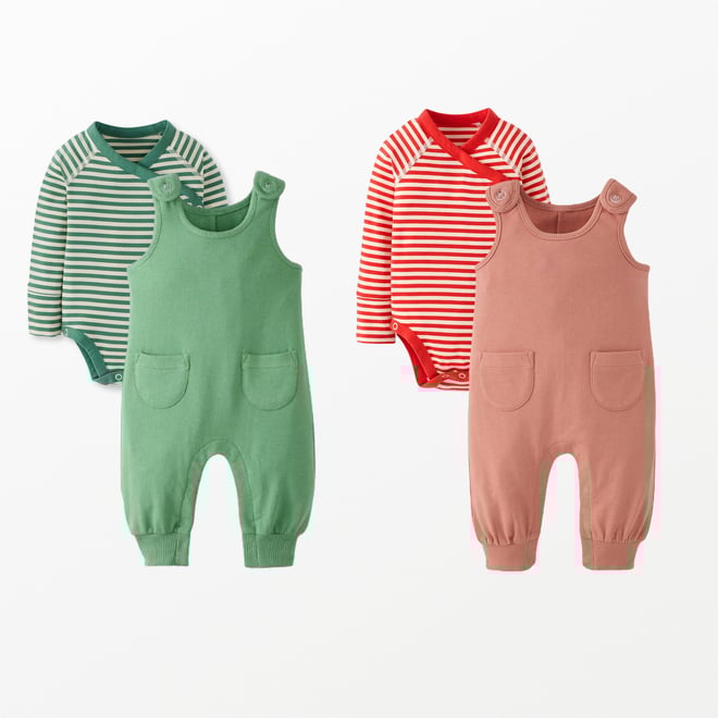 ロンパース・カバーオール Baby Snap Overall - Otter Bunny Meadow Baby Snap Overall - Otter Bunny Meadow