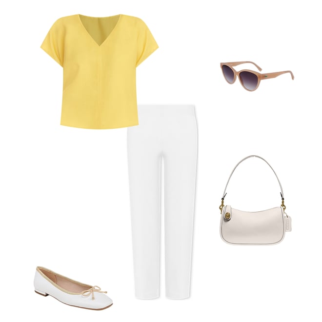Anne klein yellow pants hotsell