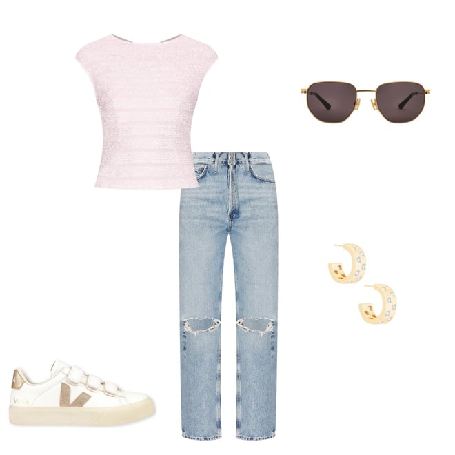 Veja Recife Sneaker in Extra White & Platine | REVOLVE