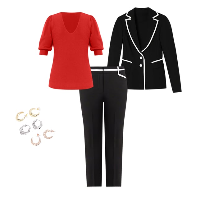 Summer Business Casual Outfit Featuring Red Pants