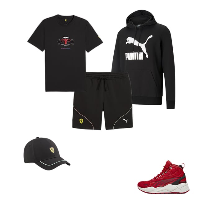 Puma Tuta French Terry Clean Sweat Uomo Nero