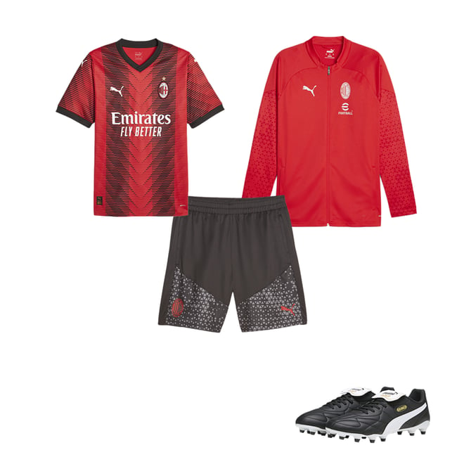 Puma AC Milan 2023/24 Home Kit Children in Rosso