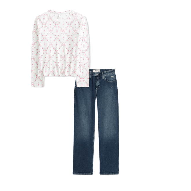 High-Rise Distressed Dad Jeans