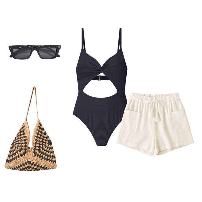 Product | Eco Chic Repreve® Kyslee One Piece Swimsuit - Black