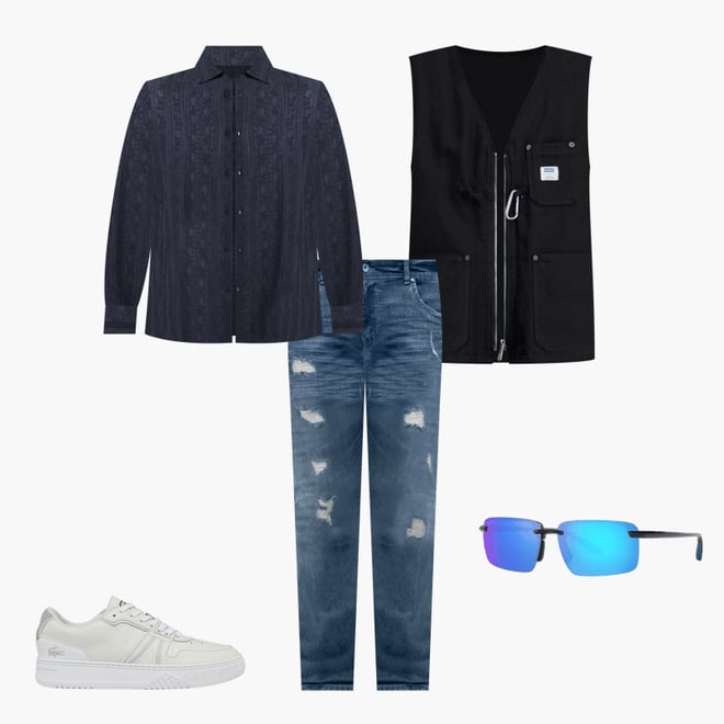 1st bundle featuring 4 items which compliment Hugo by Hugo Boss Men's Relaxed-Fit Zip-Front Vest