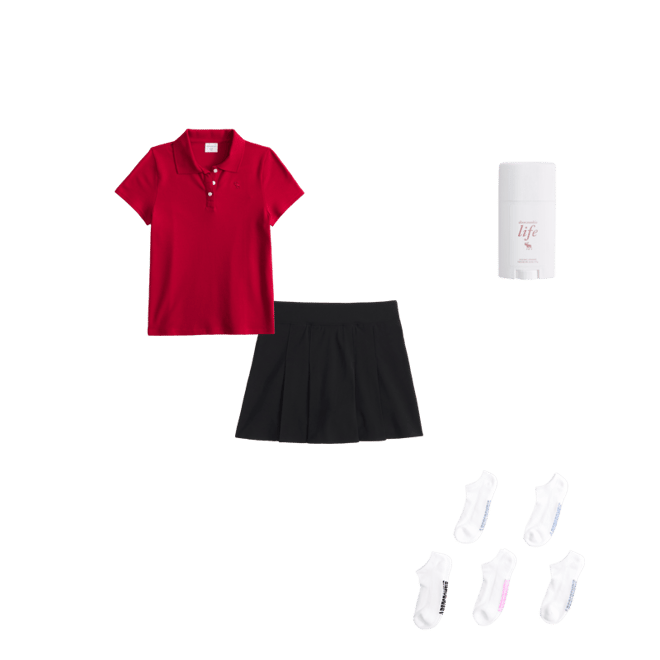 pleated uniform mini skort