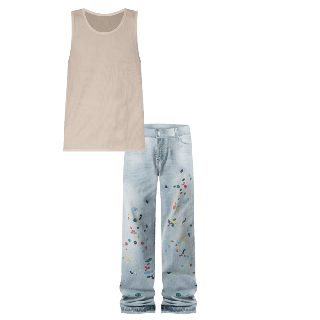 Ultra Baggy Chainstitch Denim - Light Blue | mnml | shop now
