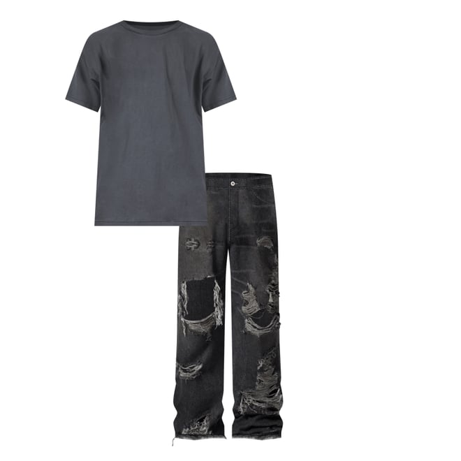 Ultra Baggy Workwear Denim - Washed Black | mnml | shop now