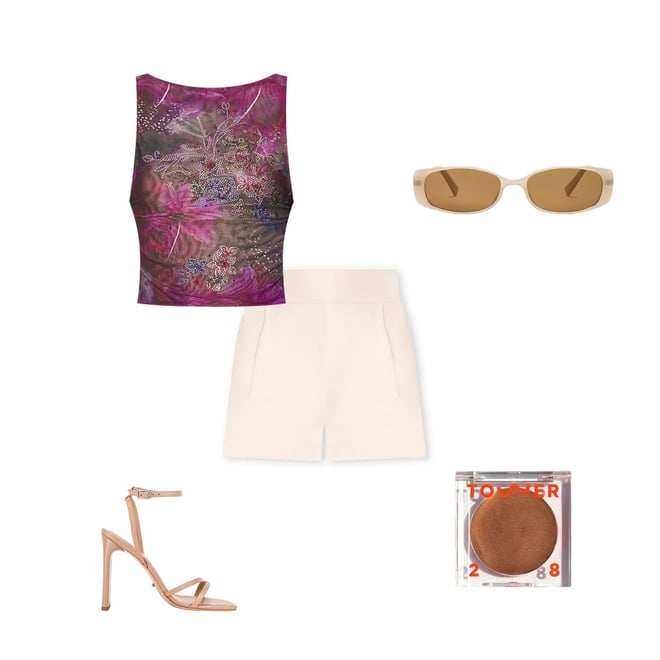 Jaded London Backless Hotfix Mesh Top in Multi | REVOLVE