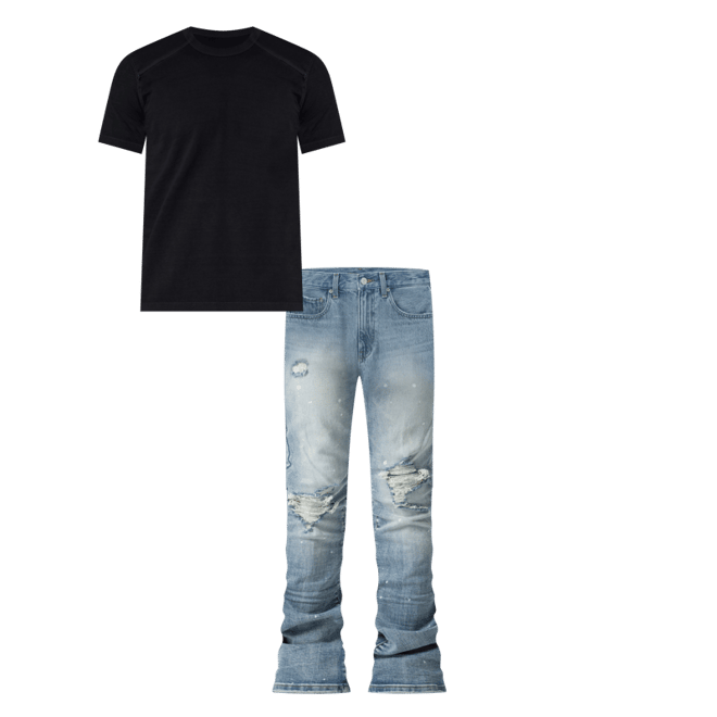 【2plan】24SS★ [PREMIUM/MADE] mold maximum denim PT X598 Skinny Stacked Denim - Blue | mnml | shop now
