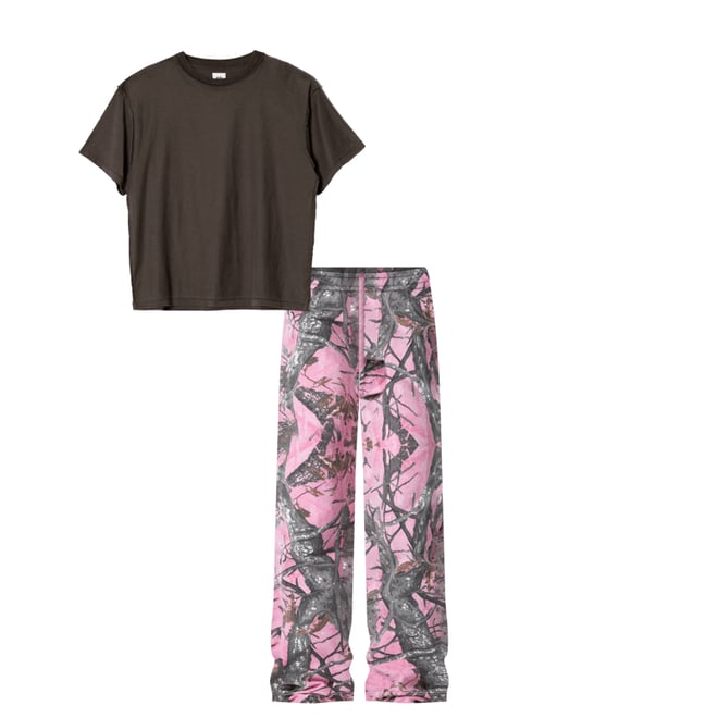 V603 Camo Carpenter Pants Pink mnml shop now
