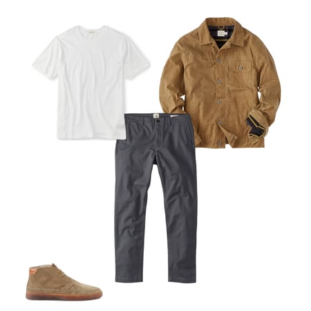 Flint and Tinder Flannel-Lined Waxed Trucker Jacket - Field Flint and Tinder Flannel-Lined Waxed Trucker Jacket - Field