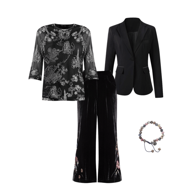 ジャケット ROSI BLAZER Bordeaux Strass ROCK Suit Blazer ESCAPE - Cloud9