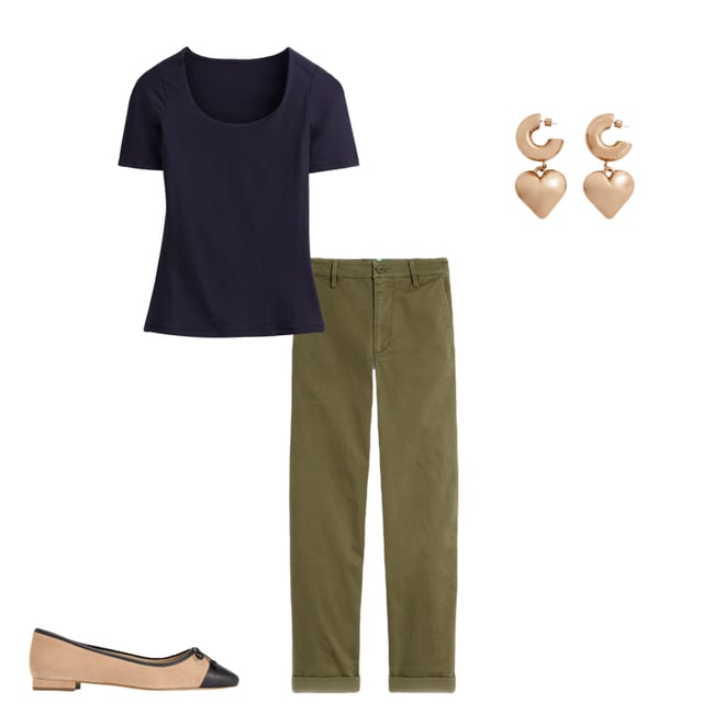 2nd bundle featuring 3 items which compliment Double Layer Scoop T-shirt-Navy