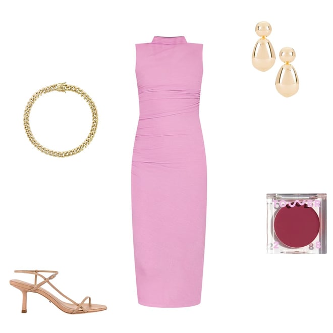 Enza Costa Silk Knit Sleeveless Twist Midi Dress in Orchid
