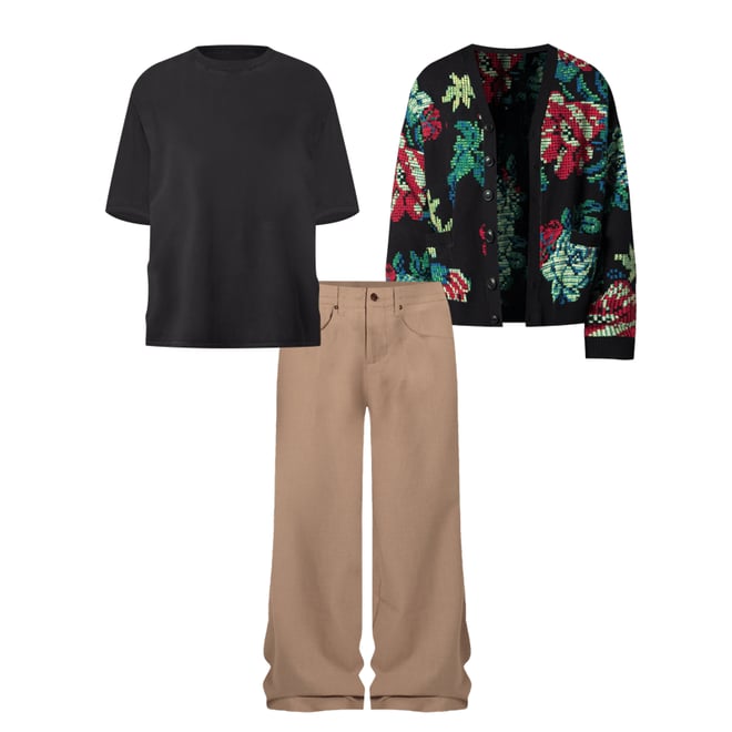 Floral Knit Cardigan - Multi | mnml | shop now