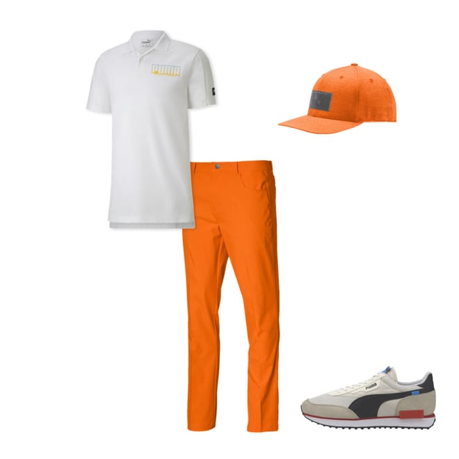 puma vibrant orange pants