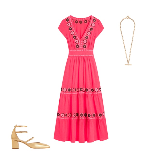 2nd bundle featuring 2 items which compliment Eloise Embroidered Midi Dress-Camelia Pink