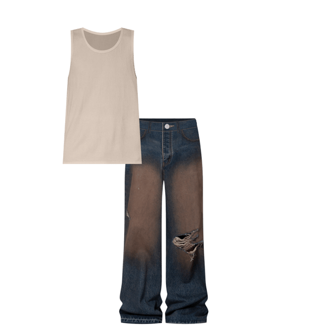 Baggy Skater Denim - Rust | mnml | shop now