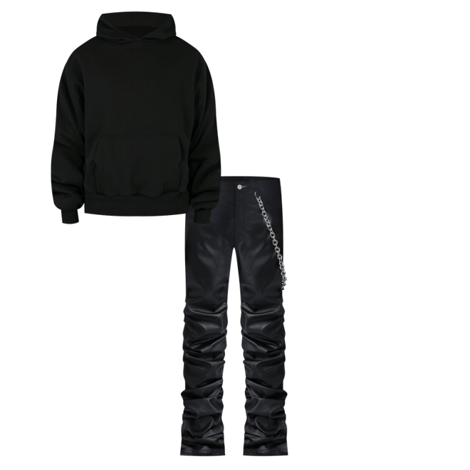 Stacked Leather Pants - Black | mnml | shop now