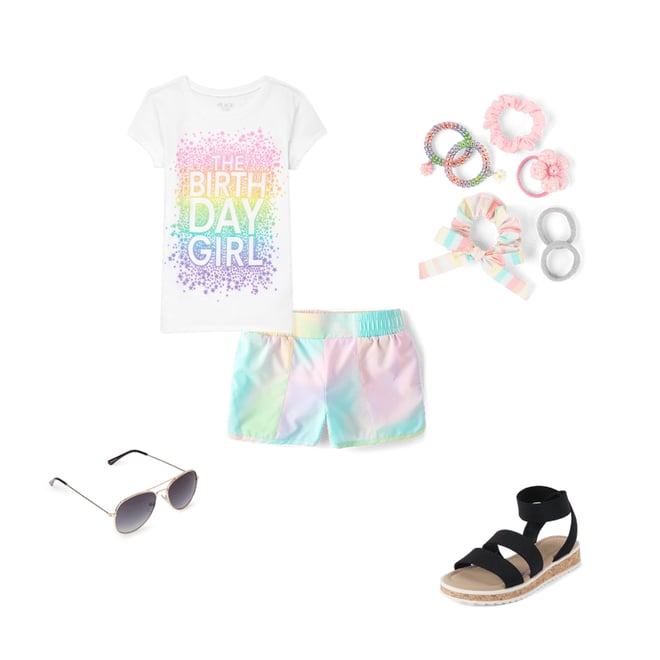 7th bundle featuring 4 items which compliment Girls Birthday Graphic Tee