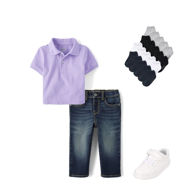 6th bundle featuring 3 items which compliment Baby And Toddler Pique Polo
