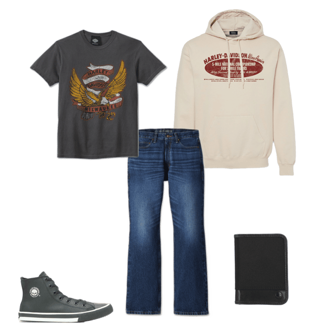 【Harley Davidson】Archive Poster ミッドウェイト パーカー Men's Archive Poster Midweight Hoodie | Harley-Davidson USA