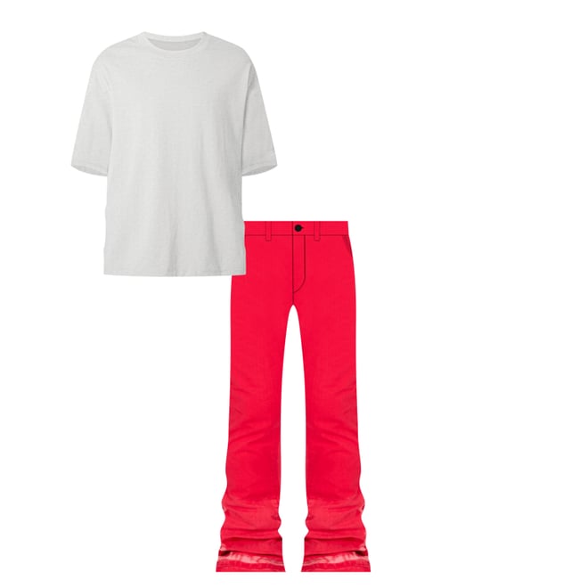 B404 Flare Denim - Red | mnml | shop now B404 Flare Denim - Red | mnml | shop now
