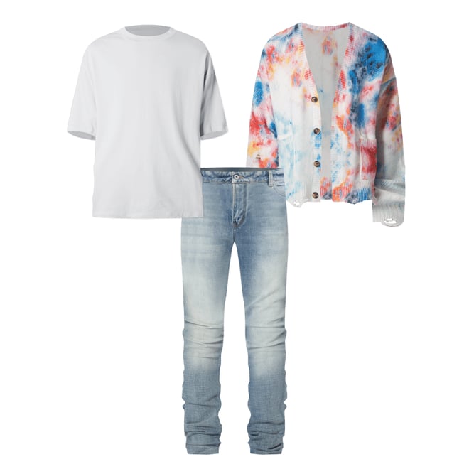 Tie Dye Cardigan Sweater - Multi | mnml | shop now Tie Dye Cardigan Sweater - Multi | mnml | shop now