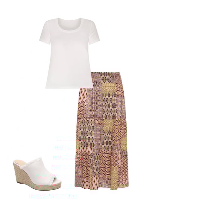 WOVEN MAXI SKIRT WITH SMOCKED WAISTBAND LIVERPOOL LOS ANGELES