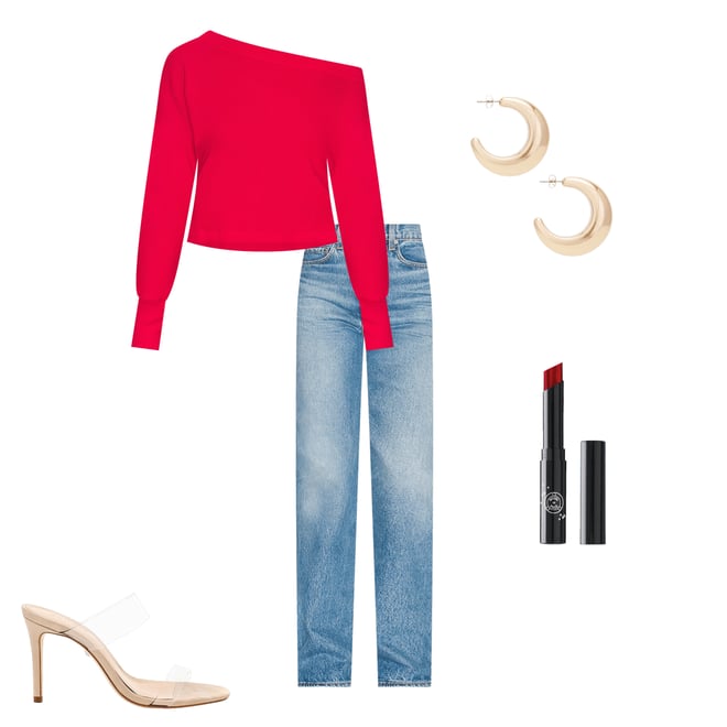 1st bundle featuring 4 items which compliment Sara Super High Rise Slim Straight Jeans