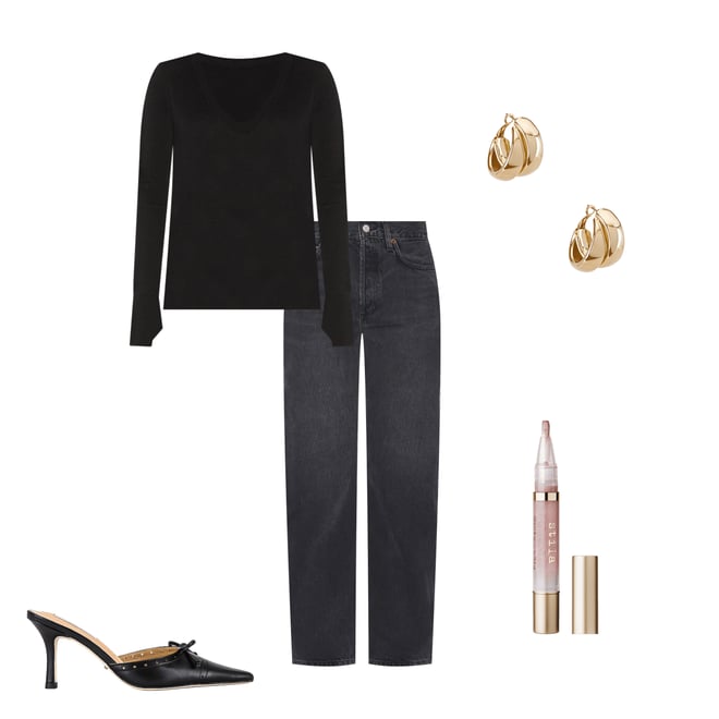 2nd bundle featuring 4 items which compliment Cashmere Fitted V Neck Sweater