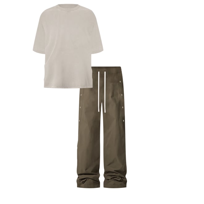 Side Snap Nylon Pants - Olive | mnml | shop now Side Snap Nylon Pants - Olive | mnml | shop now