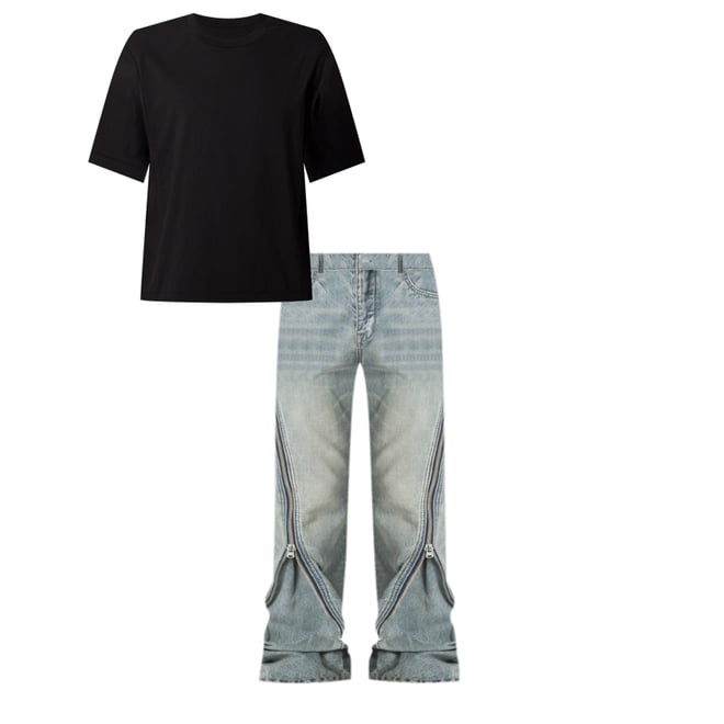 D519 Zipper Flare Denim - Vintage Blue | mnml | shop now