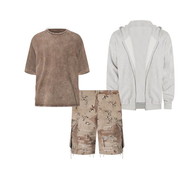 Oversized Acid Tee - Brown | mnml | shop now