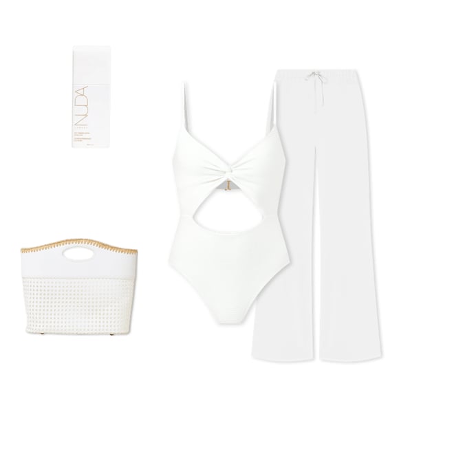 Product | Eco Chic Repreve® Kyslee One Piece Swimsuit - Cream