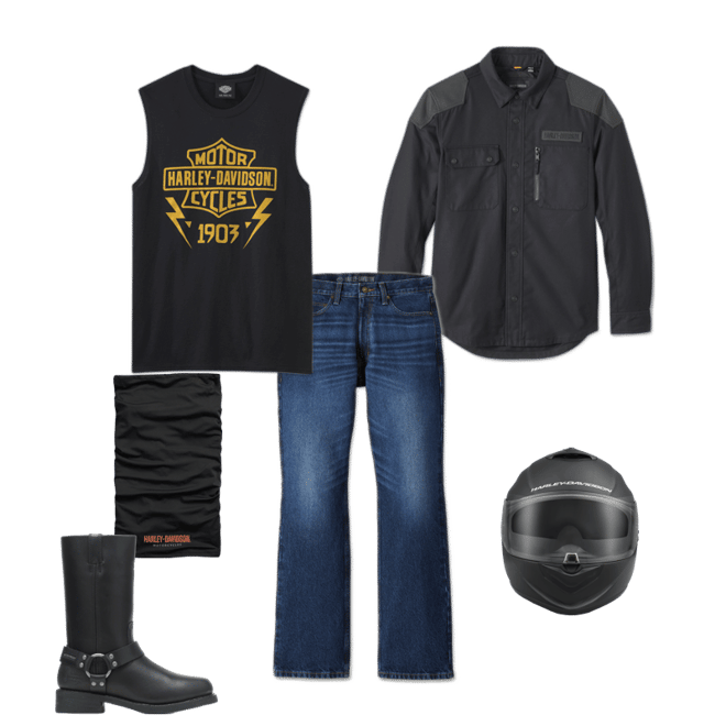 Men's Bar & Shield Lightning Bolt Muscle Tee | Harley