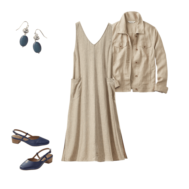 knee length dresses for ladies Sleeveless Linen Dress 'Isabella', Button Up Jumper Dress from Linen