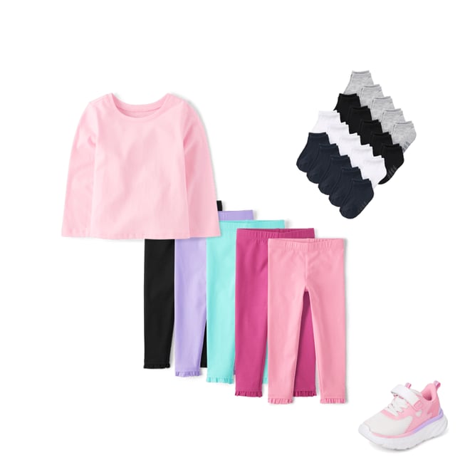 1st bundle featuring 3 items which compliment Toddler Girls Ruffle Leggings 5-Pack