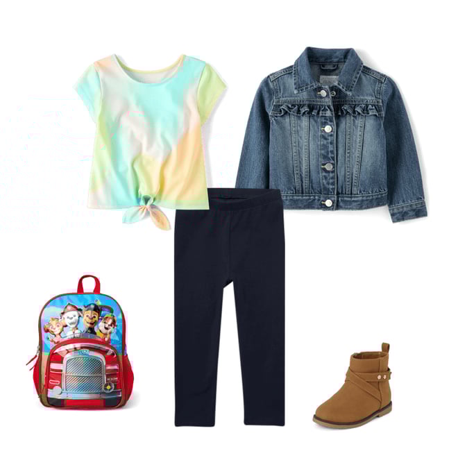 6th bundle featuring 4 items which compliment Toddler Girls Print Tie-Front Top