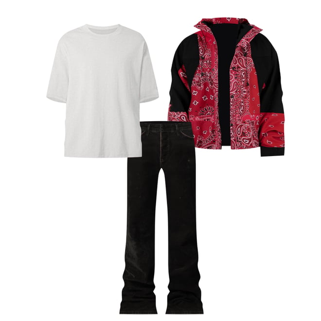 Hooded Bandana Jacket - Red | mnml | shop now Hooded Bandana Jacket - Red | mnml | shop now