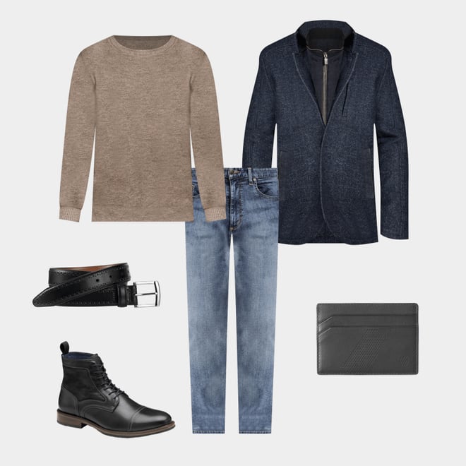 3rd bundle featuring 5 items which compliment XC Flex® Raleigh Cap Toe Shearling Boot