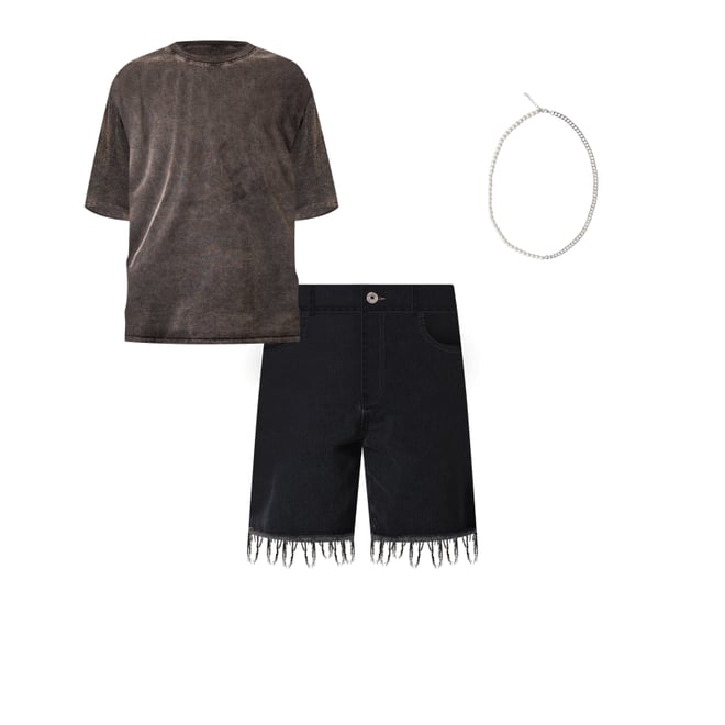 Frayed Denim Shorts - Washed Black | mnml | shop now