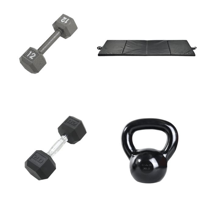 Cap barbell kettlebell set hotsell