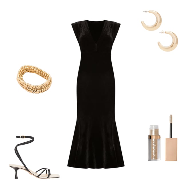 3rd bundle featuring 4 items which compliment V Neck Rectangle Gown